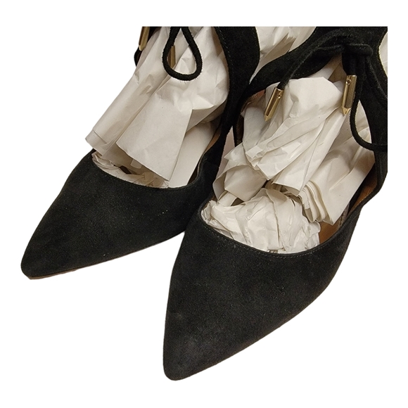 AQUAZZURA Kimi Pump 75 Black Suede Heel 3" Heel - Picture 7 of 15